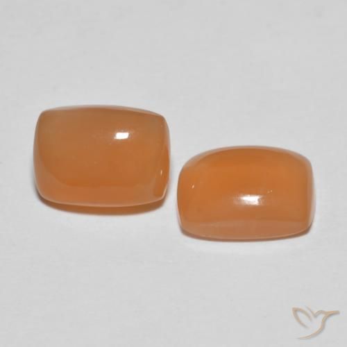 Pedras preciosas de Pedra da Lua pêssego laranja natural de 2.69 ct, Almofada, Transparente