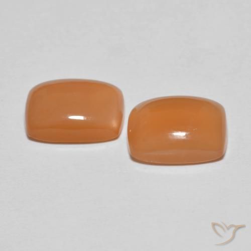 Pedras preciosas de Pedra da Lua pêssego laranja natural de 2.69 ct, Almofada, Transparente