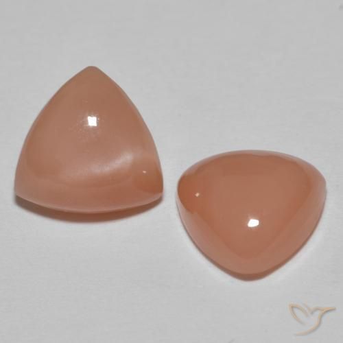 Pedras preciosas de Pedra da Lua Pinkish Peach natural de 3.52 ct, Trilhão, Opaco