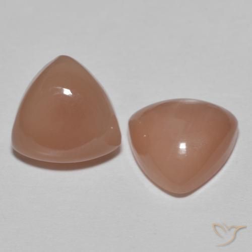 Pedras preciosas de Pedra da Lua Pêssego Profundo natural de 3.21 ct, Trilhão, Translúcido