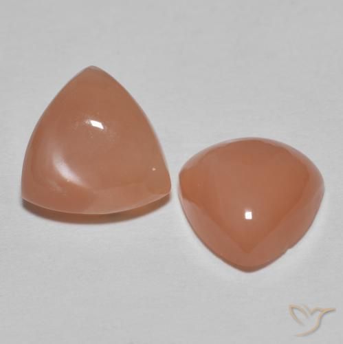 Pedras preciosas de Pedra da Lua Pêssego Profundo natural de 3.23 ct, Trilhão, Translúcido
