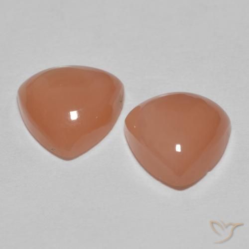 Pedras preciosas de Pedra da Lua Pêssego Profundo natural de 3.23 ct, Trilhão, Translúcido