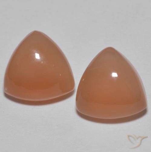 3.10ctw Natural Laranja Médio Pedra da Lua, Trilhão, Translúcido
