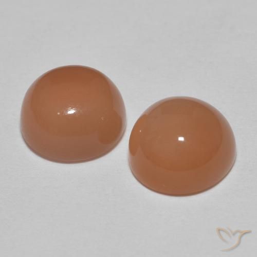 Pedras preciosas de Pedra da Lua Cidra de Laranja natural de 3.25 ct, Redondo, Translúcido