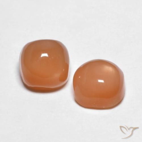 Pedras preciosas de Pedra da Lua Damasco Laranja Quente natural de 2.40 ct, Almofada, Translúcido
