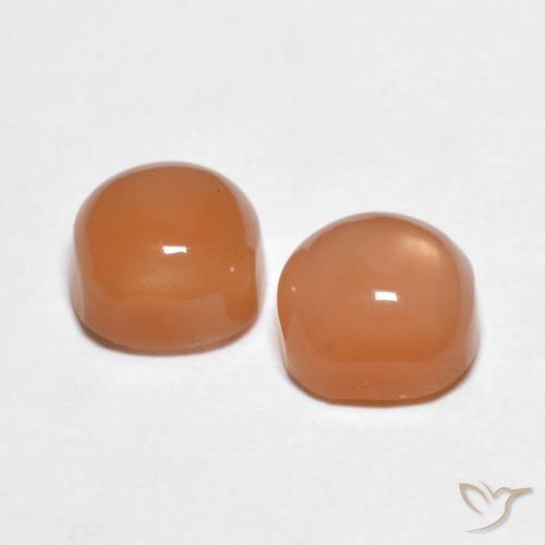 Pedras preciosas de Pedra da Lua Damasco Laranja Quente natural de 2.40 ct, Almofada, Translúcido