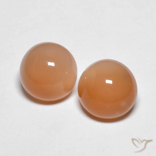 2.74ctw Natural Medium Light-Orange Pedra da Lua, Redondo, Transparente