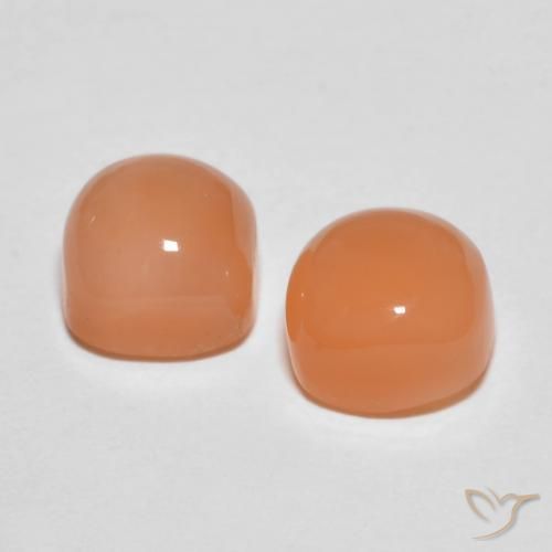 Pedras preciosas de Pedra da Lua Laranja Médio natural de 3.97 ct, Almofada, Transparente