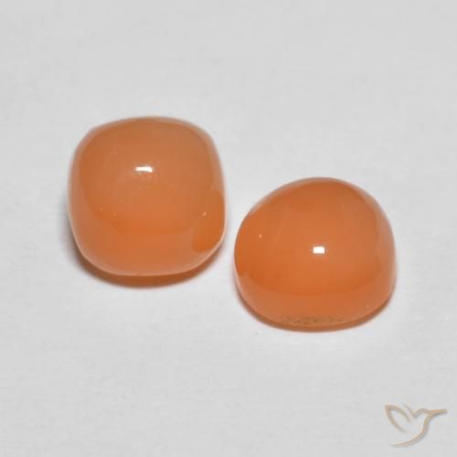 Pedras preciosas de Pedra da Lua pêssego laranja natural de 2.17 ct, Almofada, Translúcido