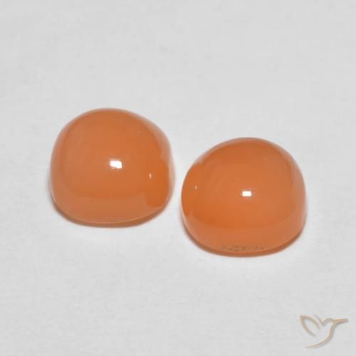Pedras preciosas de Pedra da Lua pêssego laranja natural de 2.17 ct, Almofada, Translúcido