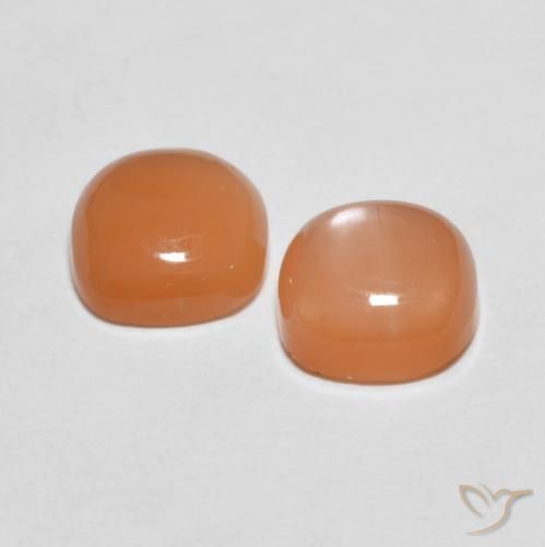 Pedras preciosas de Pedra da Lua Laranja Melão natural de 2.78 ct, Almofada, Translúcido
