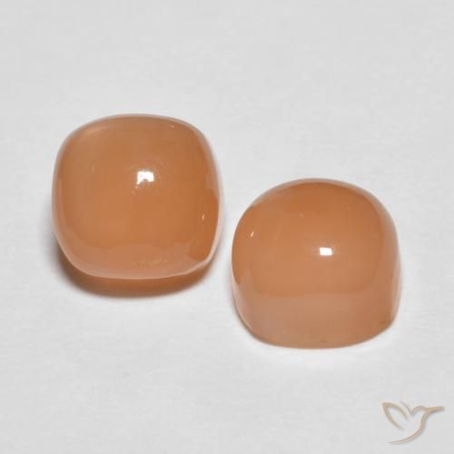 Pedras preciosas de Pedra da Lua Laranja Melão natural de 3.98 ct, Almofada, Translúcido