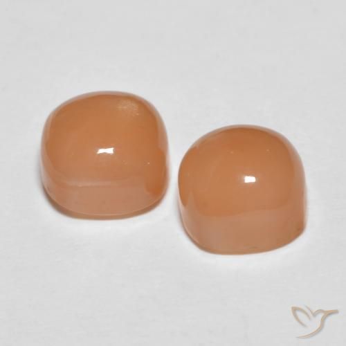 Pedras preciosas de Pedra da Lua Laranja Melão natural de 3.98 ct, Almofada, Translúcido