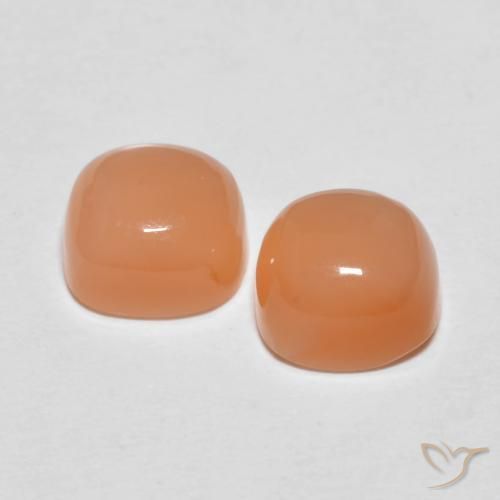 Pedras preciosas de Pedra da Lua Laranja Médio natural de 3.52 ct, Almofada, Translúcido