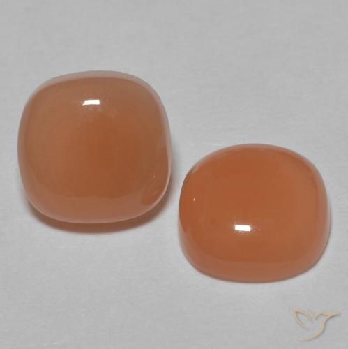 Pedras preciosas de Pedra da Lua Laranja Avermelhado Claro natural de 2.49 ct, Almofada, Translúcido