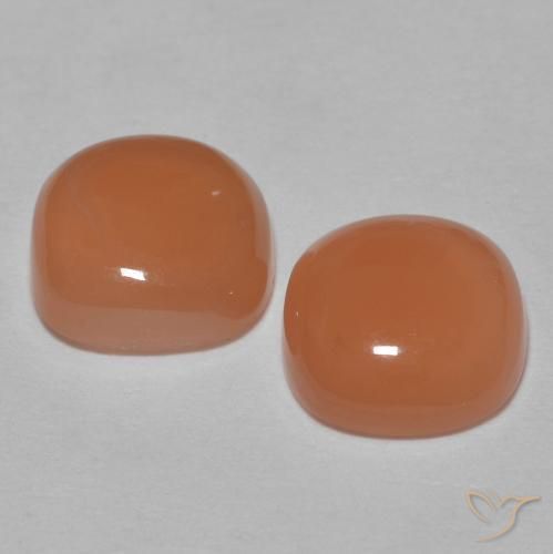 Pedras preciosas de Pedra da Lua Laranja Avermelhado Claro natural de 2.49 ct, Almofada, Translúcido