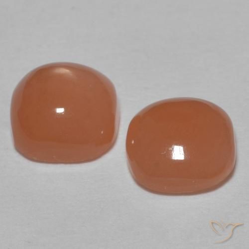 Pedras preciosas de Pedra da Lua pêssego acastanhado natural de 1.78 ct, Almofada, Translúcido