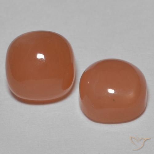 Pedras preciosas de Pedra da Lua Pêssego Profundo natural de 2.19 ct, Almofada, Translúcido