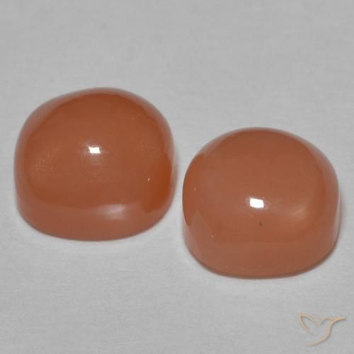 Pedras preciosas de Pedra da Lua Pêssego Profundo natural de 2.19 ct, Almofada, Translúcido