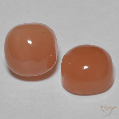 Pedras preciosas de Pedra da Lua pêssego acastanhado natural de 2.41 ct, Almofada, Translúcido