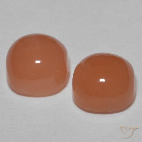 Pedras preciosas de Pedra da Lua pêssego acastanhado natural de 2.41 ct, Almofada, Translúcido