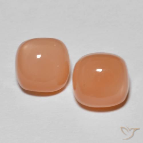 Pedras preciosas de Pedra da Lua Laranja Melão natural de 4.98 ct, Almofada, Translúcido