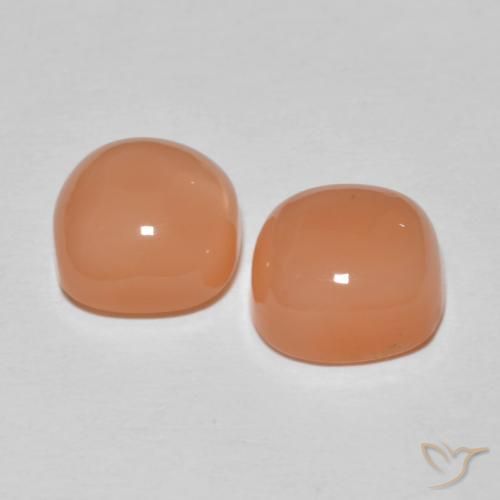 Pedras preciosas de Pedra da Lua Laranja Melão natural de 4.98 ct, Almofada, Translúcido