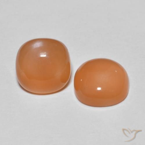 Pedras preciosas de Pedra da Lua Laranja claro natural de 3.69 ct, Almofada, Translúcido