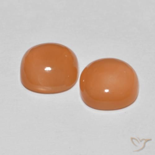 Pedras preciosas de Pedra da Lua Laranja claro natural de 3.69 ct, Almofada, Translúcido