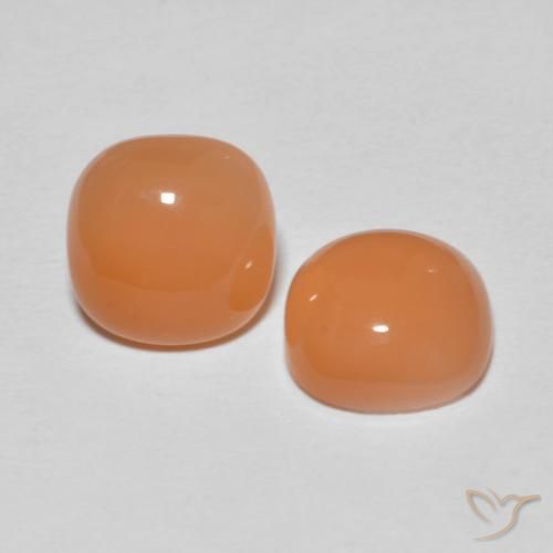 Pedras preciosas de Pedra da Lua Laranja Avermelhado Claro natural de 3.52 ct, Almofada, Translúcido