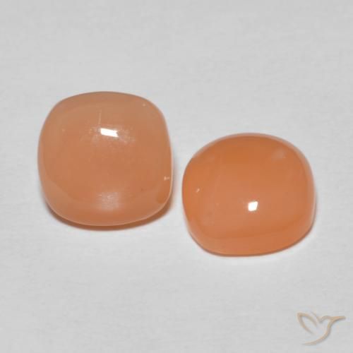 Pedras preciosas de Pedra da Lua Laranja Médio natural de 2.48 ct, Almofada, Translúcido