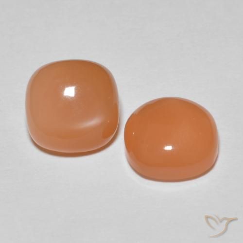 Pedras preciosas de Pedra da Lua Laranja claro natural de 4.07 ct, Almofada, Translúcido