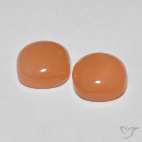 Pedras preciosas de Pedra da Lua Laranja claro natural de 4.07 ct, Almofada, Translúcido