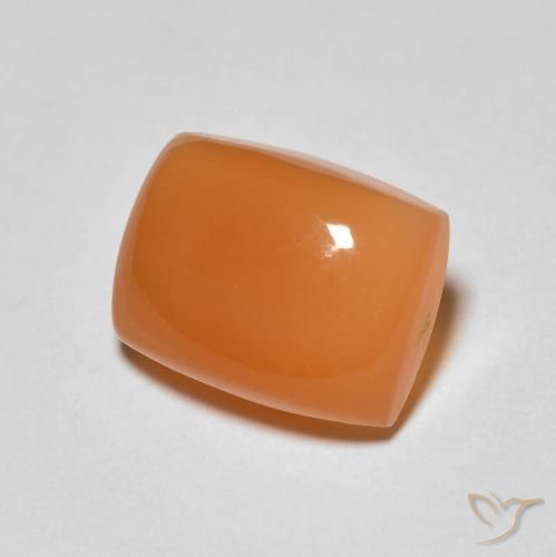 Pedra da Lua Damasco Laranja Quente Natural 2.53ct, Almofada, Opaco