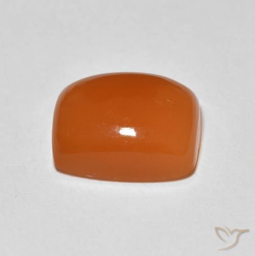 Pedra da Lua laranja avermelhado Natural 2.28ct, Almofada, Opaco