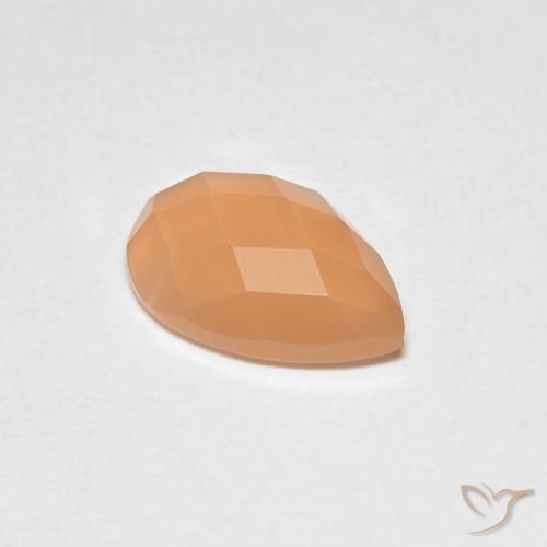 1.10ct Natural Damasco Laranja Quente Pedra da Lua, Formato de pêra, Transparente