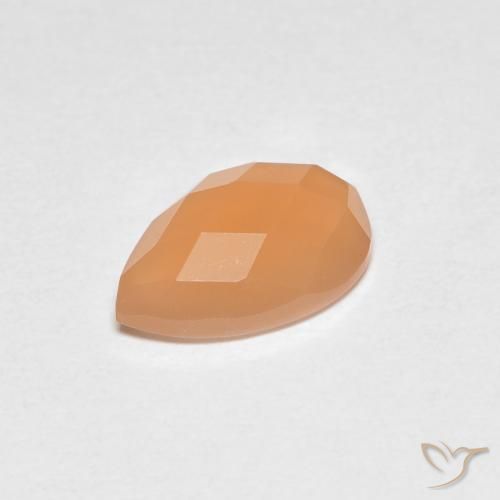 Pedra da Lua Damasco Laranja Quente Natural 1.10ct, Formato de pêra, Transparente