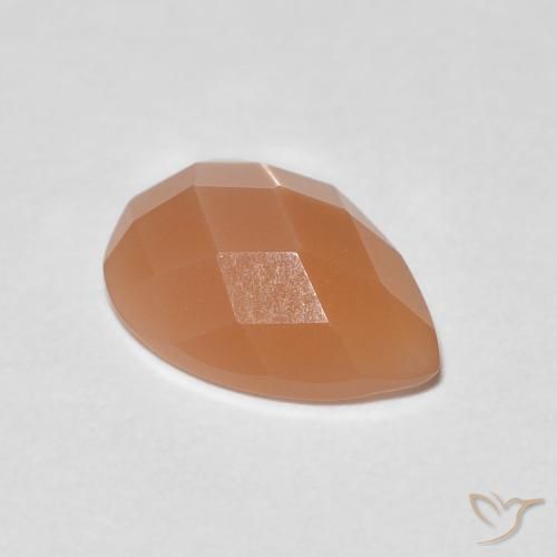 0.93ct Natural Damasco Laranja Quente Pedra da Lua, Formato de pêra, Transparente