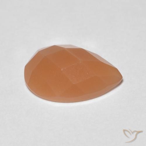 Pedra da Lua Damasco Laranja Quente Natural 0.93ct, Formato de pêra, Transparente