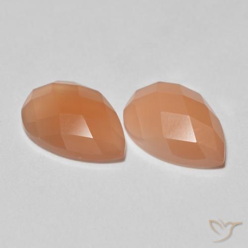 Pedras preciosas de Pedra da Lua Laranja Melão natural de 2.01 ct, Formato de pêra, Transparente