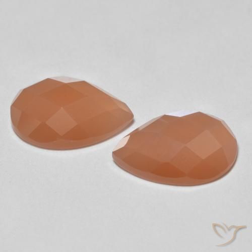 Pedras preciosas de Pedra da Lua pêssego acastanhado natural de 2.08 ct, Formato de pêra, Transparente