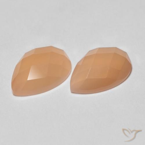 2.13ctw Natural Medium Light-Orange Pedra da Lua, Formato de pêra, Transparente