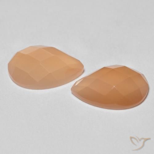 Pedras preciosas de Pedra da Lua Medium Light-Orange natural de 2.13 ct, Formato de pêra, Transparente