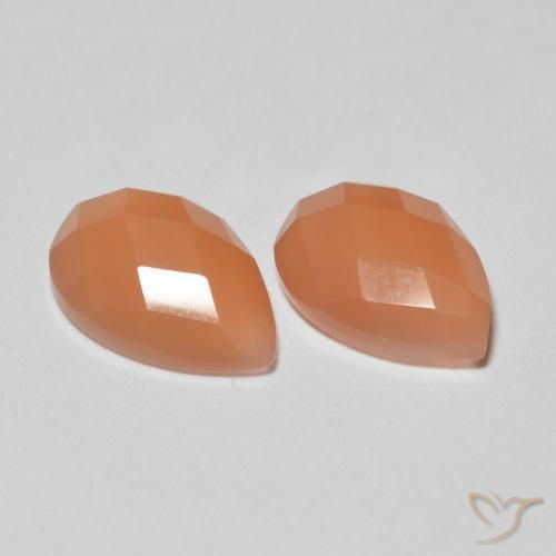 Pedras preciosas de Pedra da Lua Laranja claro natural de 2.08 ct, Formato de pêra, Transparente
