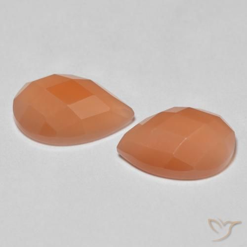 Pedras preciosas de Pedra da Lua Laranja claro natural de 2.08 ct, Formato de pêra, Transparente