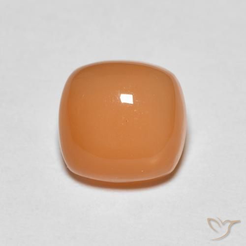 1.47ct Natural Laranja Médio Pedra da Lua, Almofada, Translúcido