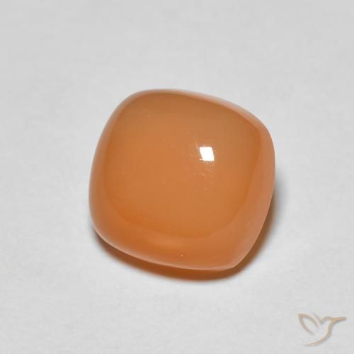 Pedra da Lua Laranja Médio Natural 1.47ct, Almofada, Translúcido
