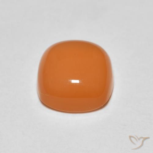 Pedra da Lua Laranja Médio Natural 1.47ct, Almofada, Translúcido