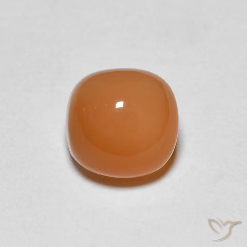 1.29ct Natural Damasco Laranja Quente Pedra da Lua, Almofada, Translúcido