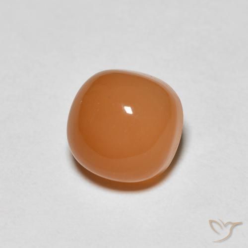 Pedra da Lua Damasco Laranja Quente Natural 1.29ct, Almofada, Translúcido